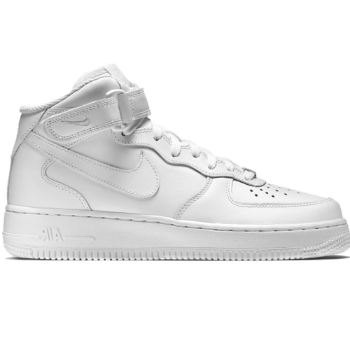 Nike Air Force 1 MID 07 LV 8 All white с мехом