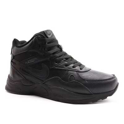 Nike Zoom Mid Leater Черные кожаные с мехом_mobile